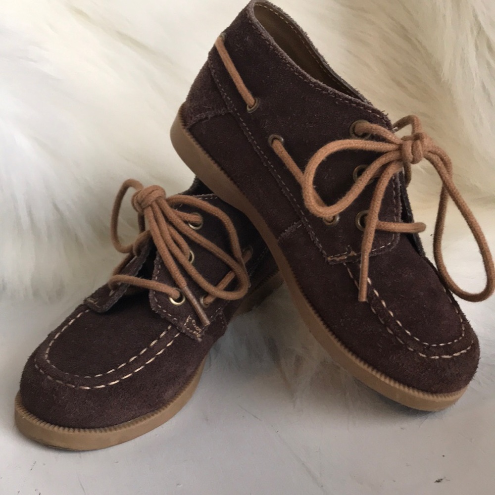 Janie and Jack brown leather ankle chukka boot